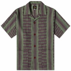 Needles Men's Papillion Stripe Jacquard Vacation Shirt in Green