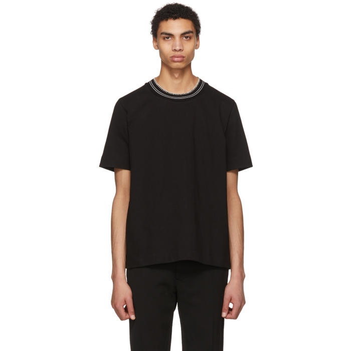 Jil Sander Black Knit Collar T-Shirt 