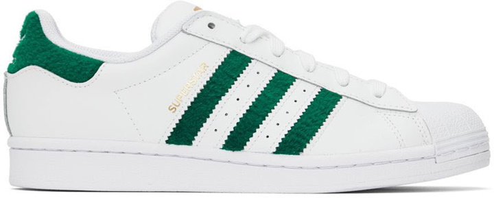 Photo: adidas Originals Off-White & Green Superstar Sneakers