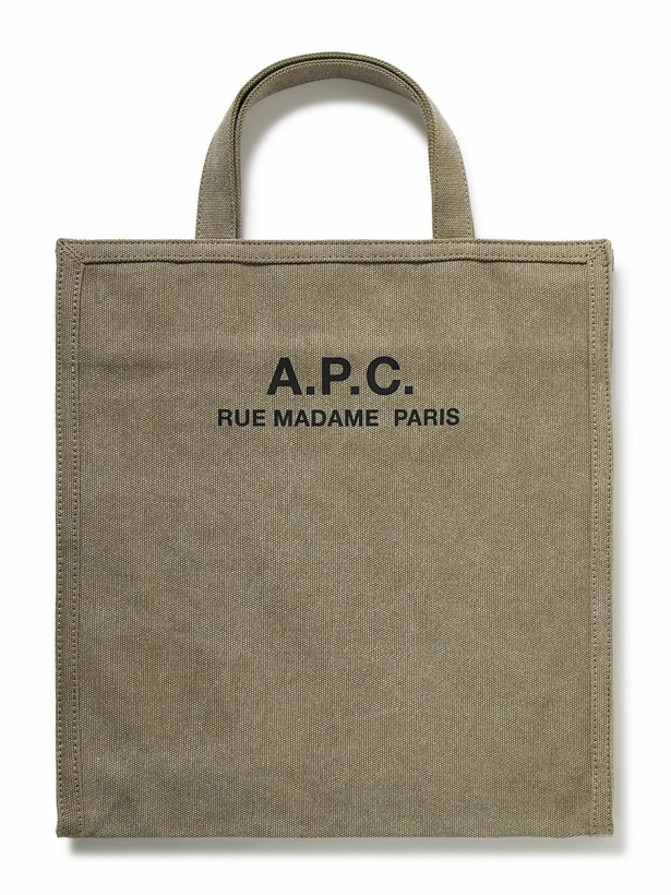 Photo: A.P.C. - Logo-Print Cotton-Canvas Tote