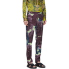 Dries Van Noten Purple and Green Wool Patrini Trousers