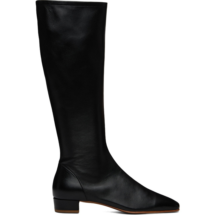 Photo: BY FAR Black Edie Leather Knee-High Boots