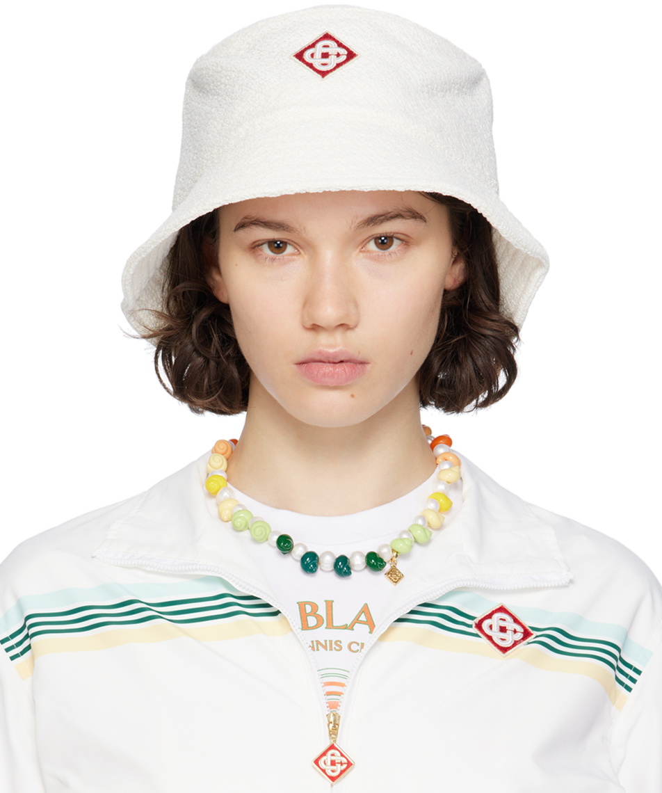 Casablanca White Diamond Logo Bucket Hat Casablanca