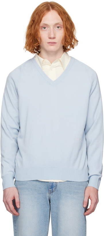Photo: Dunst Blue Soft V-Neck Sweater