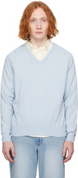 Dunst Blue Soft V-Neck Sweater
