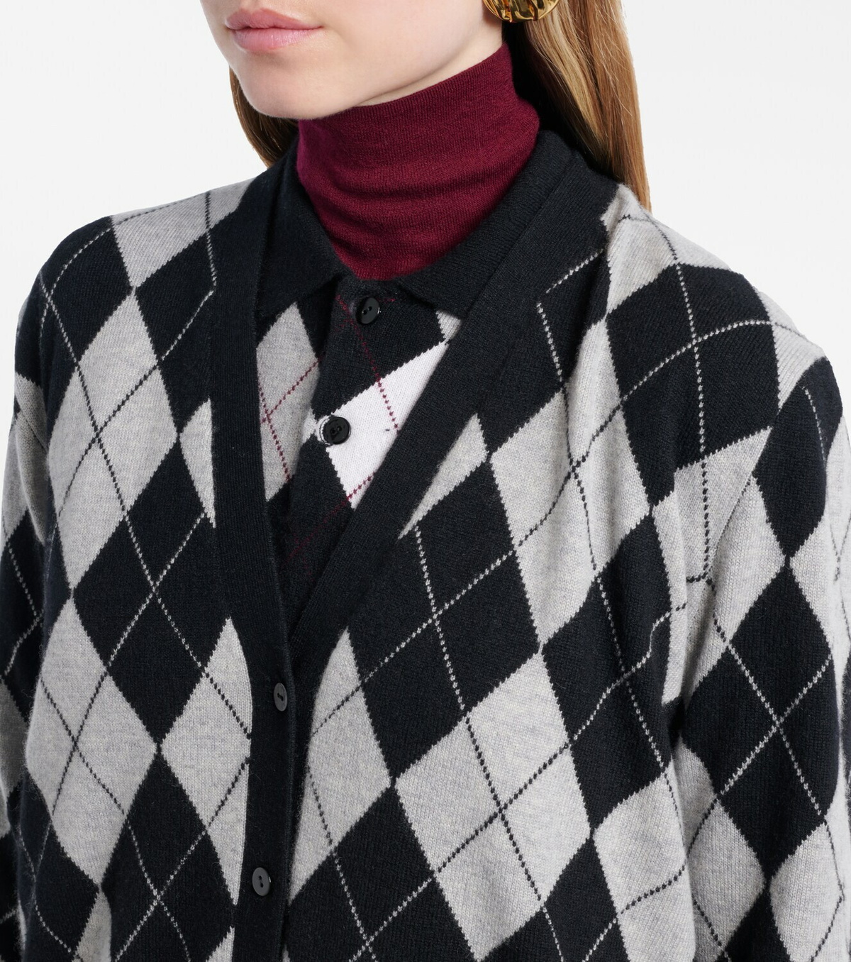 Lisa Yang Raelyn argyle cashmere cardigan