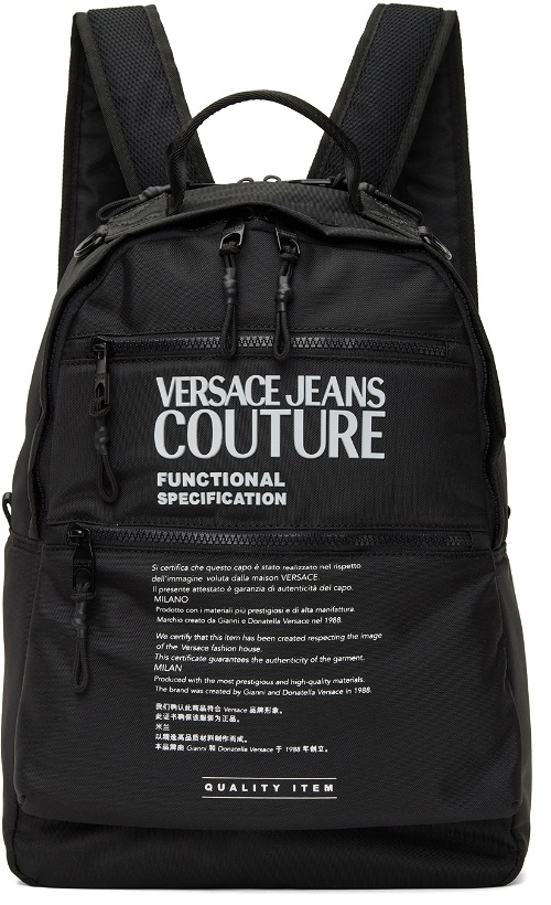 Photo: Versace Jeans Couture Black Logo Backpack