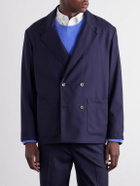De Bonne Facture - Double-Breasted Virgin Wool-Twill Jacket - Blue