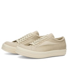 Rick Owens Men's Leather Vintage Sneaks in Sand/Milk/Milk