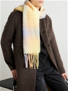 Séfr - Big Fringed Checked Brushed Wool-Blend Scarf