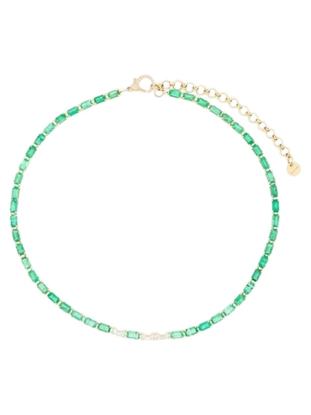 Photo: SHAY 18K Yellow Gold Emerald And Diamond Tennis Choker