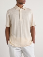 Ralph Lauren Purple label - Logo-Embroidered Linen-Jersey Polo Shirt - Neutrals