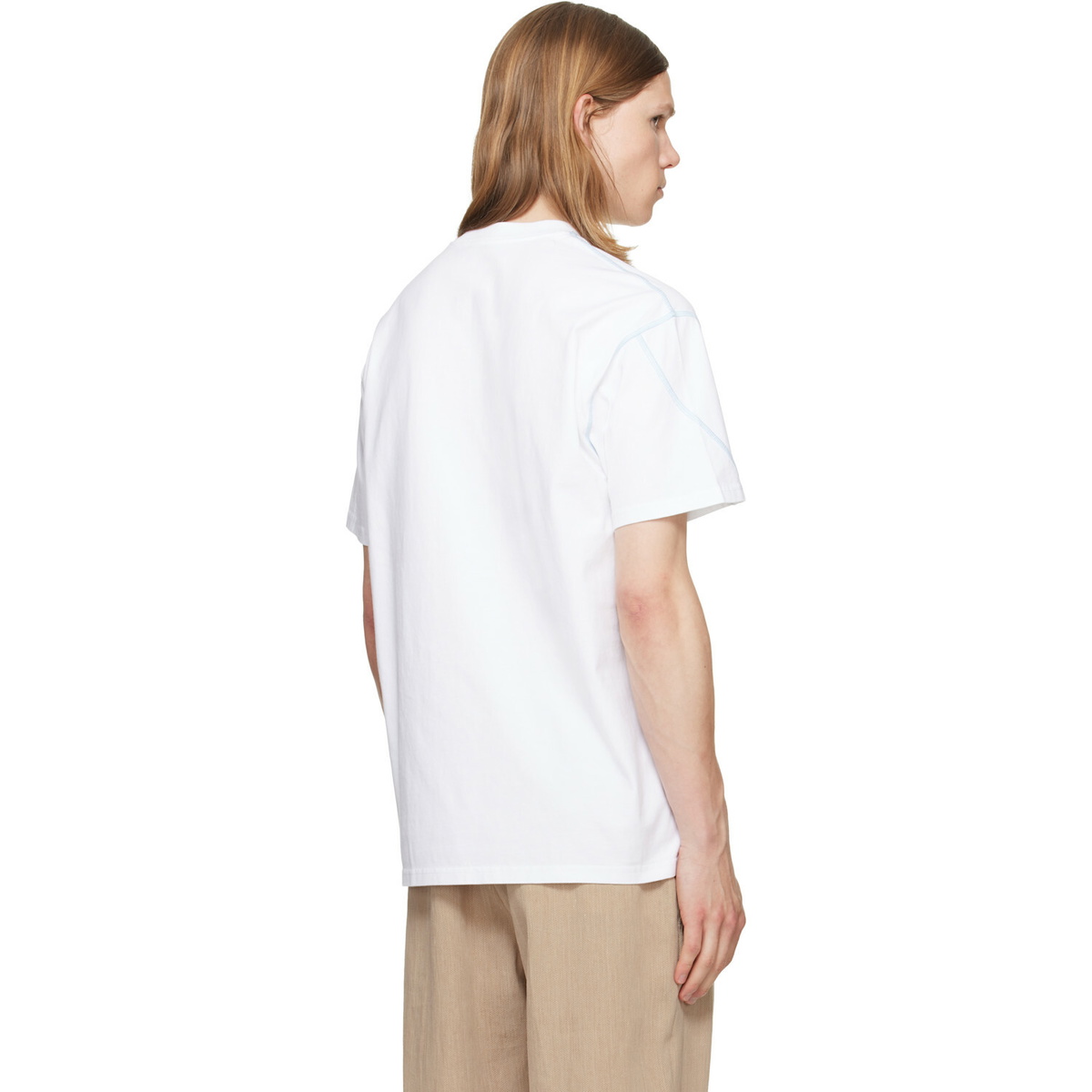 Givenchy White Contour Seam Contrasted Stitch T-shirt