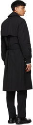 Cornerstone Black Cotton Trench Coat