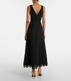 Valentino Crepe Couture lace-trimmed midi dress