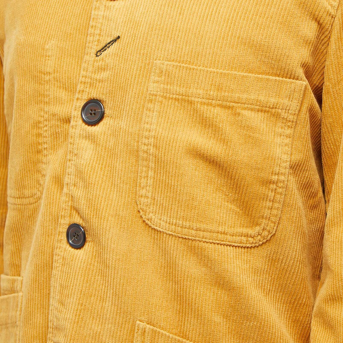 Universal Works Men's Corduroy Bakers Chore Jacket in Corn Universal Works