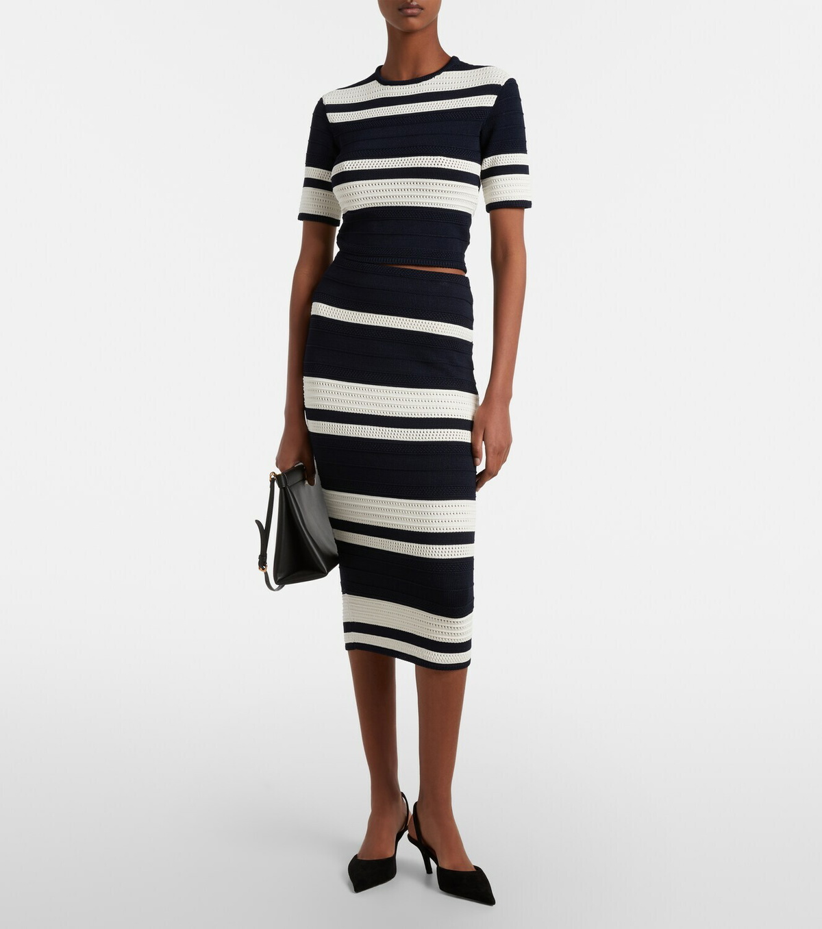 Ralph Lauren Collection Striped knitted pencil skirt