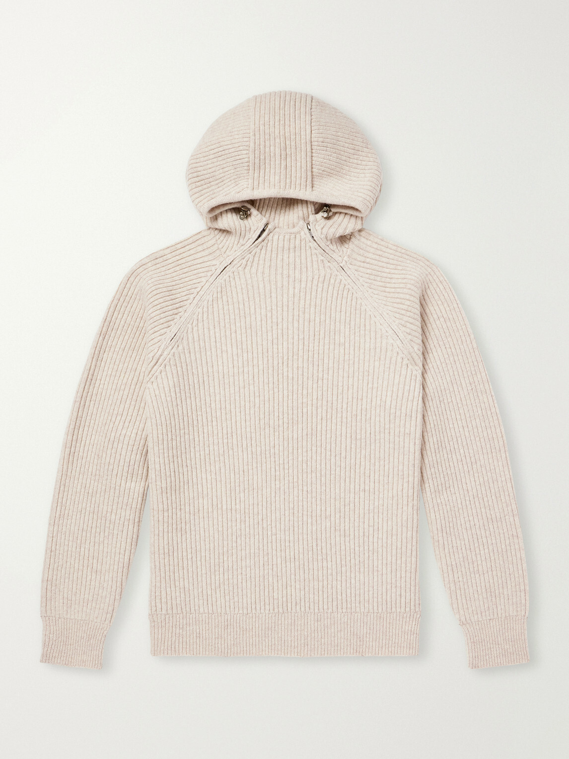 Aimé Leon Dore - Ribbed-Knit Wool-Blend Hoodie - Neutrals