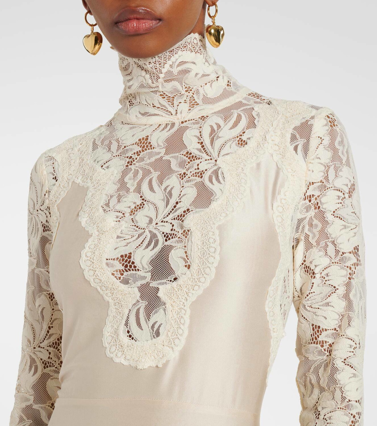 Rabanne Lace-trimmed maxi dress Paco Rabanne