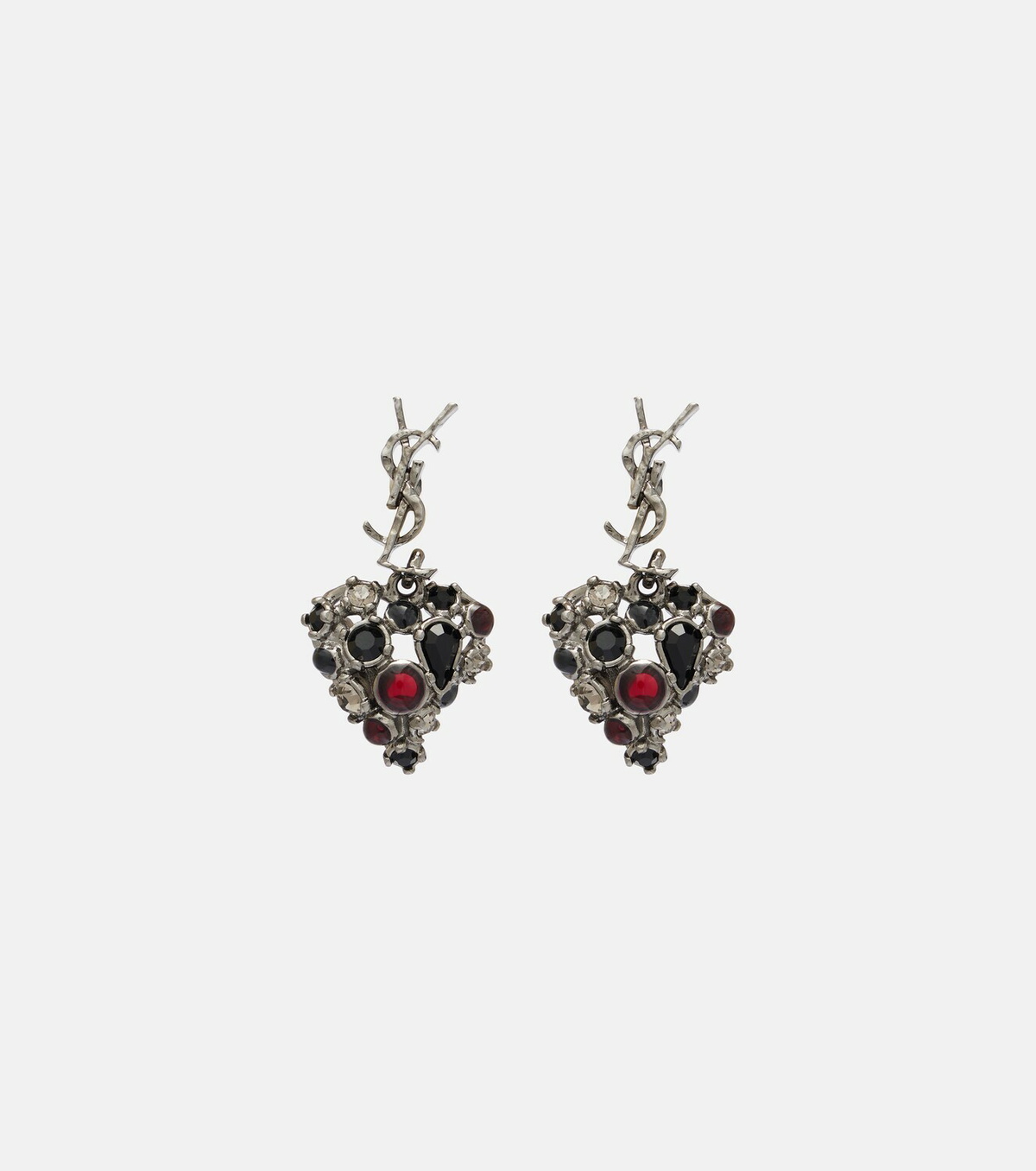 Saint Laurent Cassandre embellished drop earrings