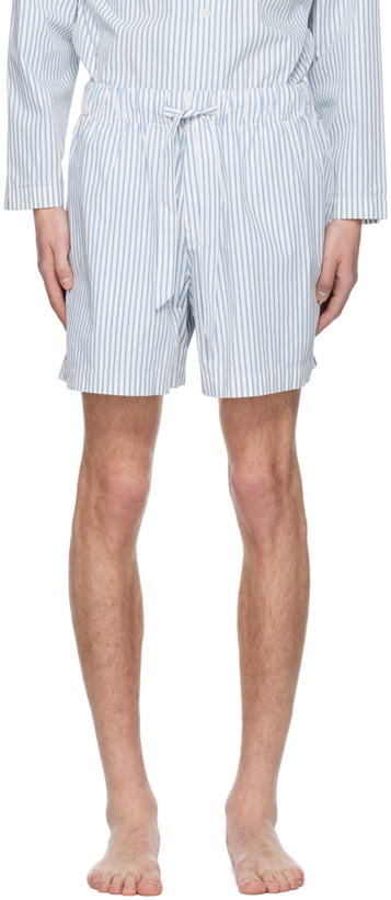 Photo: Tekla Blue & White Striped Pyjama Shorts