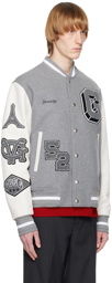 Givenchy Gray & White Varsity Bomber Jacket