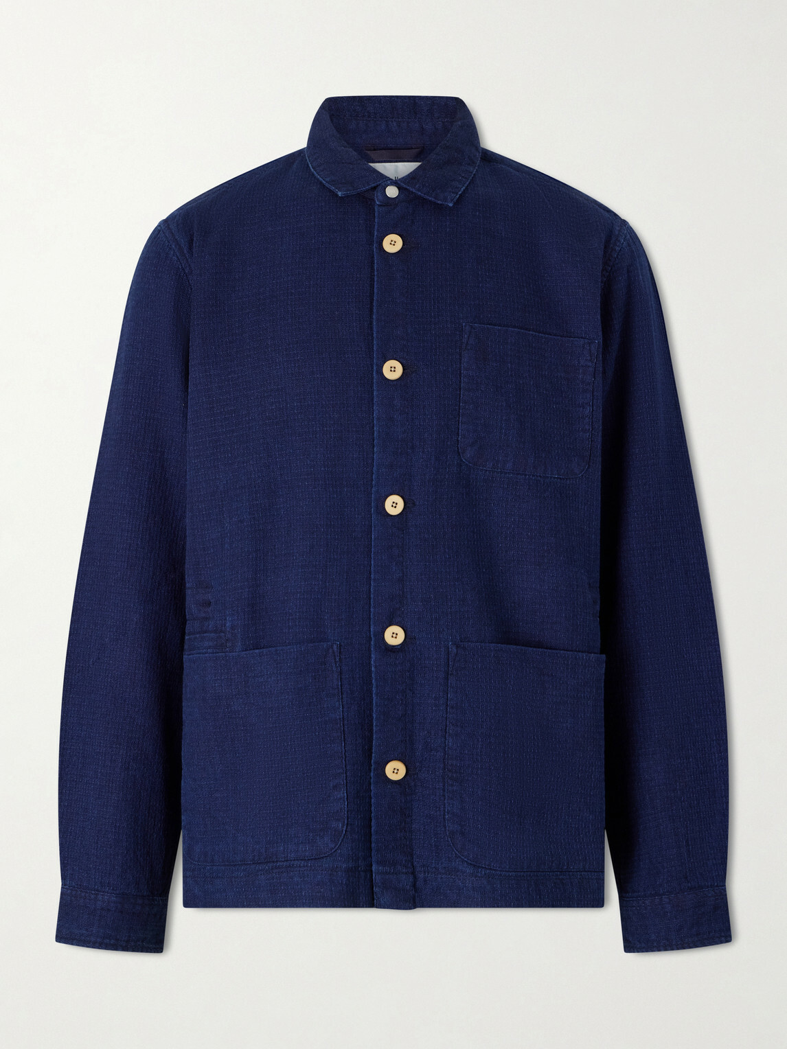Folk - Assembly Checked Cotton Jacket - Blue