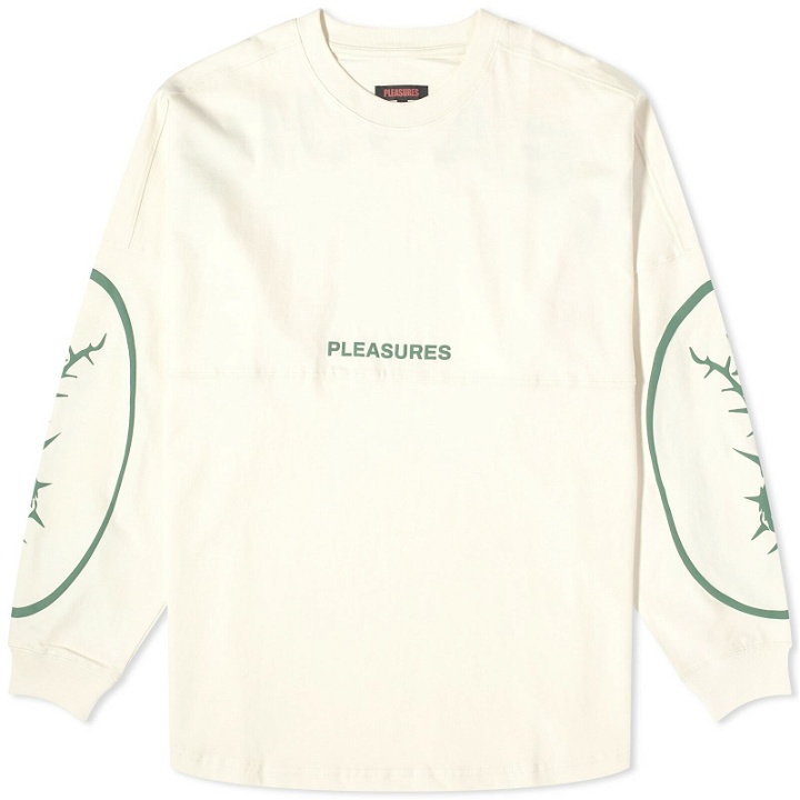 Photo: Pleasures Men's Long Sleeve Maximize Jersey T-Shirt in Off White