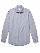 Massimo Alba - Genova Striped Cotton-Poplin Shirt - Blue