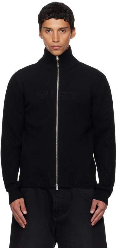Photo: VETEMENTS Black 'VET' Zip-Up Sweater