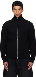 VETEMENTS Black 'VET' Zip-Up Sweater