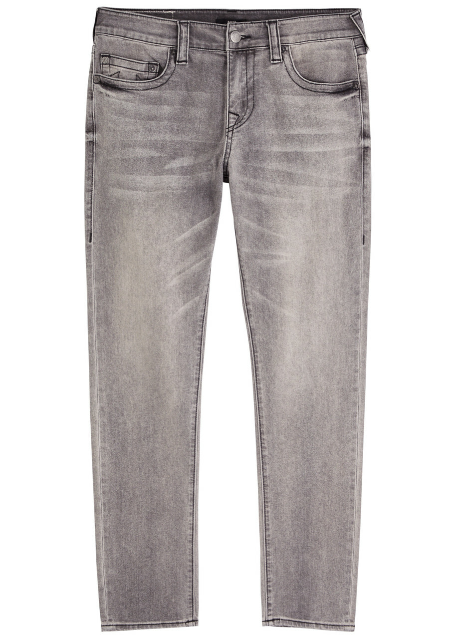True Religion Rocco Painted Slim-leg Jeans Grey