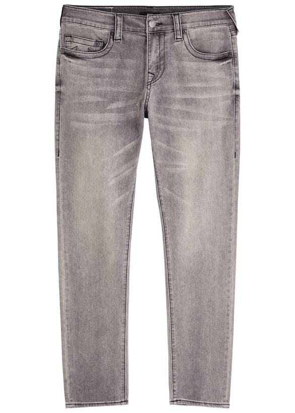 Photo: True Religion Rocco Painted Slim-leg Jeans Grey