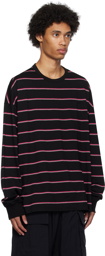 Juun.J Black Striped Long Sleeve T-Shirt