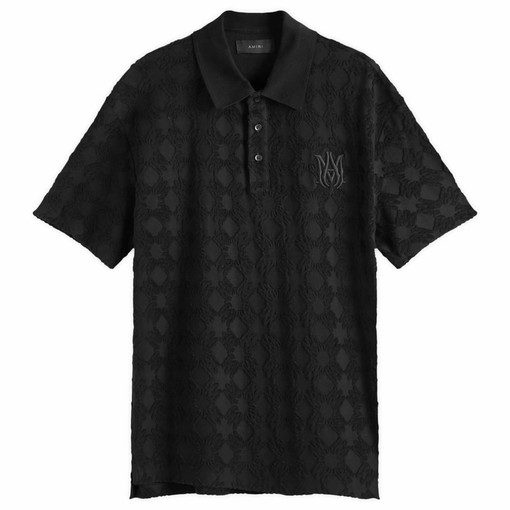 Photo: AMIRI Men's MA Quad Toweling Polo in Black