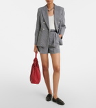 Max Mara Prince of Wales check wool crêpe shorts