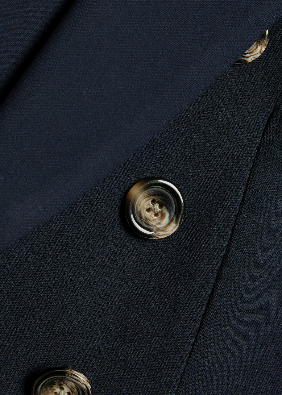 Veronica Beard Miller Dickey Horn Crepe Blazer Navy