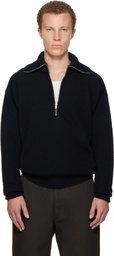 LEMAIRE Black Half Zip Sweater