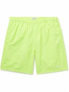 Saturdays NYC - Tyler Straight-Leg Logo-Embroidered Crinkled-Shell Shorts - Green