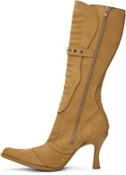 VETEMENTS Tan New Rock Edition Biker Heeled Boots