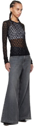 FRAME Black Crewneck Long Sleeve T-Shirt