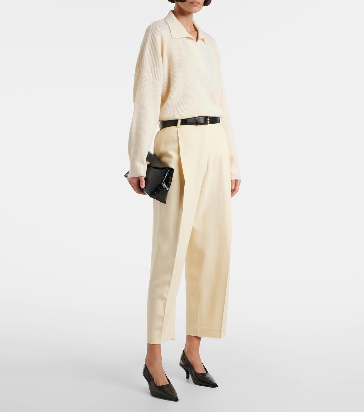 Fforme Louise wool and cashmere polo sweater