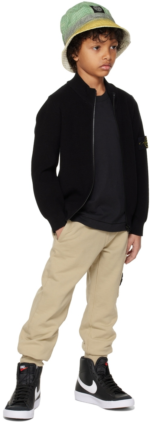 Stone Island Junior Kids Black Zip-Up Sweater