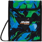 MSGM Green & Blue Paint Pouch