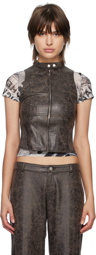 Miaou Brown Hannah Jewett Edition Walker Faux-Leather Vest