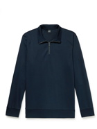 Hugo Boss - Sidney Cotton-Blend Jersey Half-Zip Sweatshirt - Blue