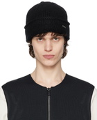 C2H4 Black Staff Uniform Tagged Knit Covert Beanie