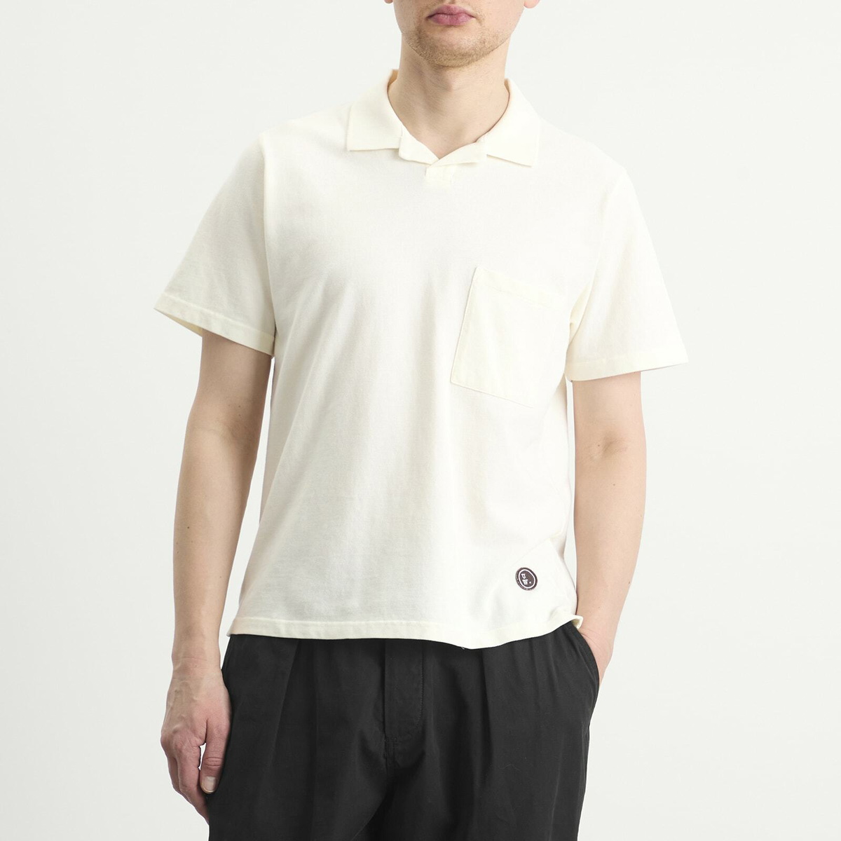 Universal Works Men's Piquet Vacation Polo in Ecru