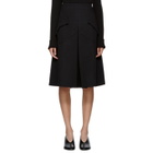 Sara Lanzi Black Wool Pleated Midi Skirt