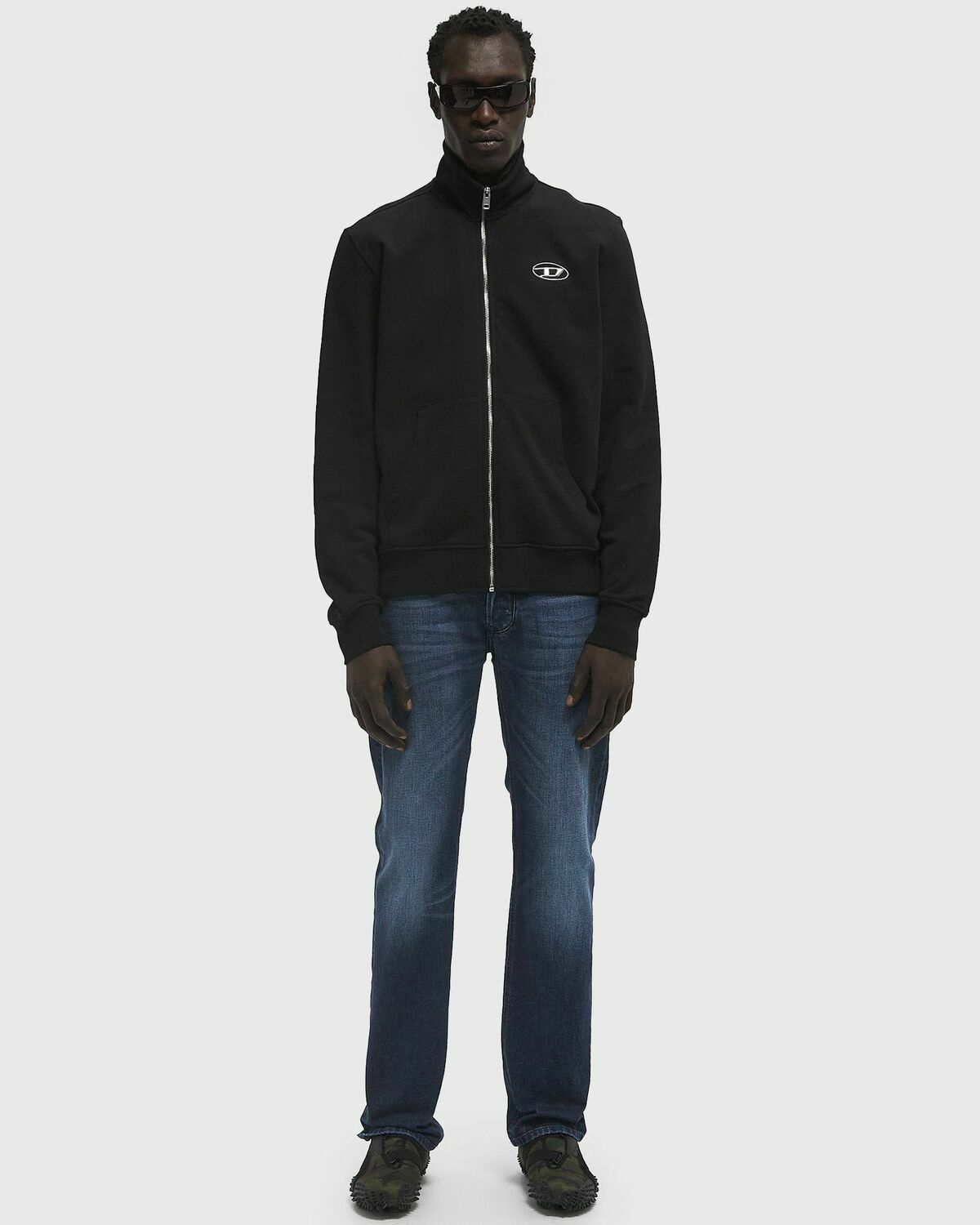 Diesel S-GINNI-ZIP-OD SWEATSHIRT Black Mens Sweatshirts/Zipper Diesel